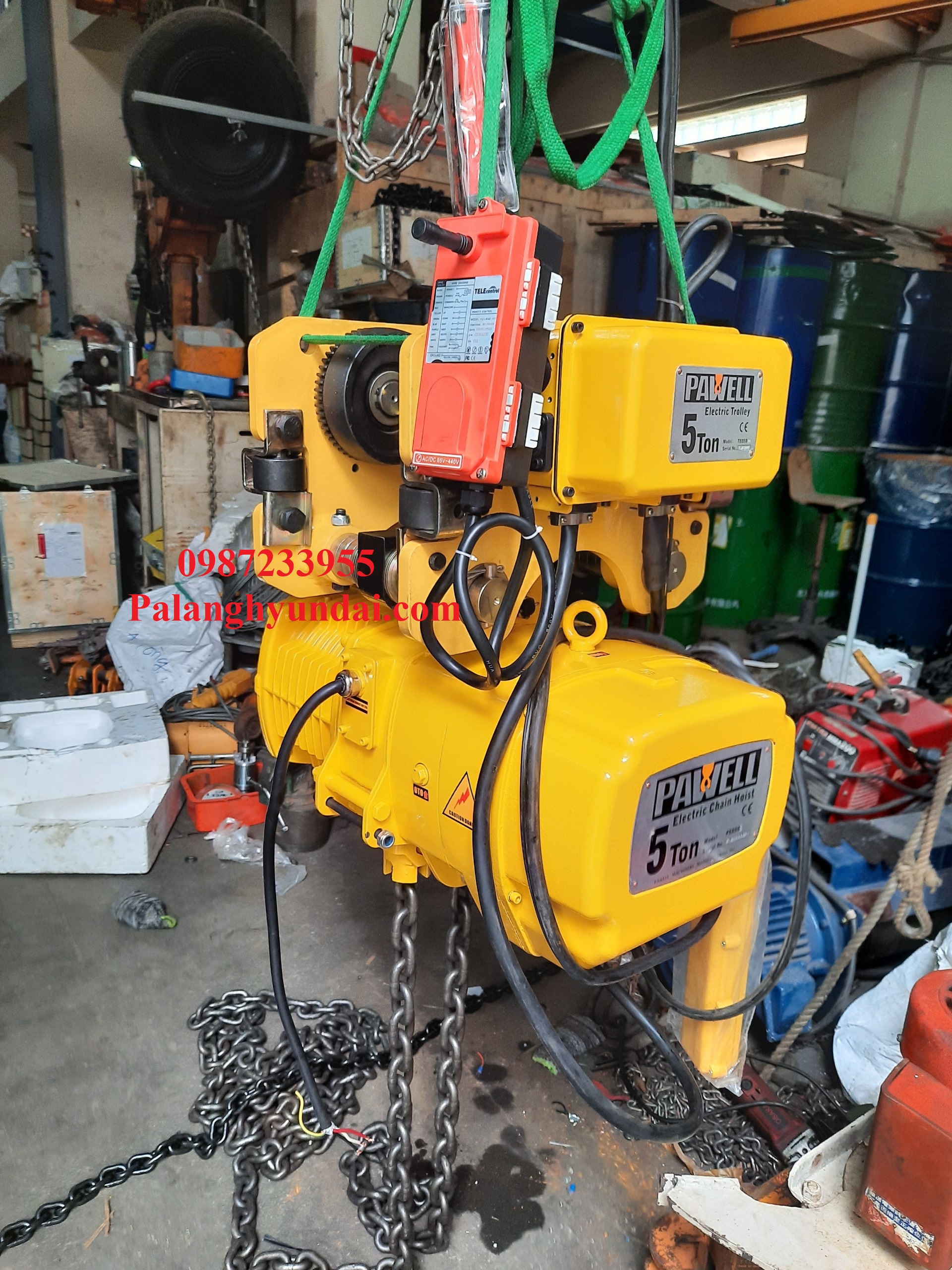 PA LĂNG XÍCH ĐIỆN PAWELL 5 TẤN DI CHUYỂN PE050S + TE050