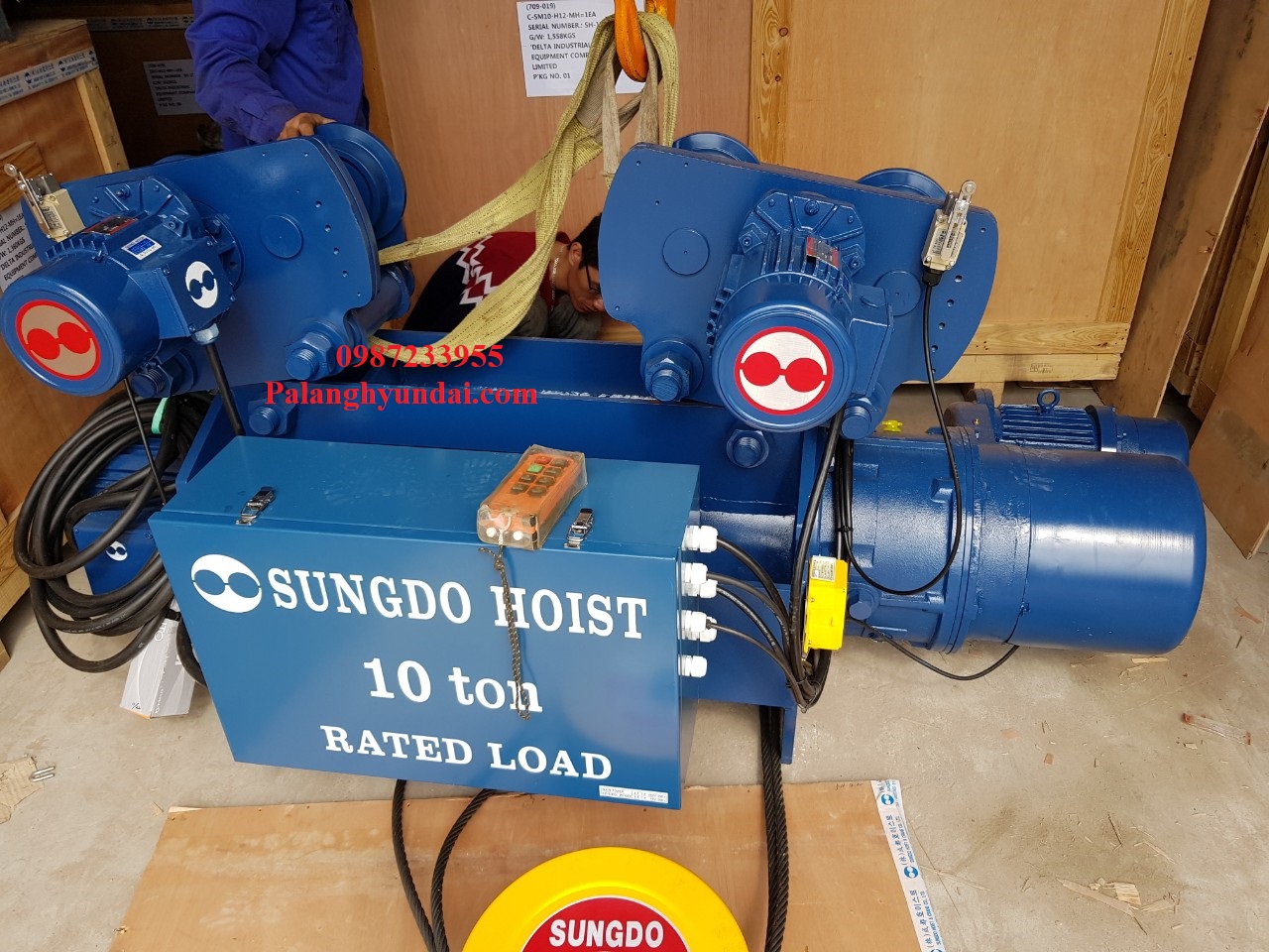 PALANG CÁP ĐIỆN SUNGDO 15 TẤN DẦM ĐƠN MODEL SM10-H12-MH