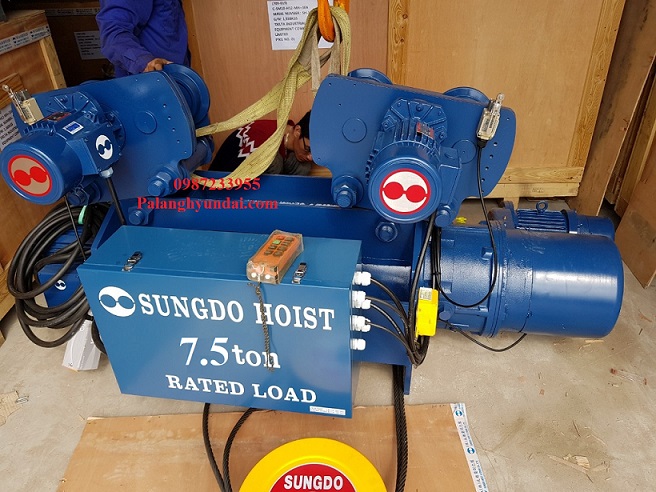 PALANG CÁP ĐIỆN SUNGDO 15 TẤN DẦM ĐƠN MODEL SM7.5-H12-MH