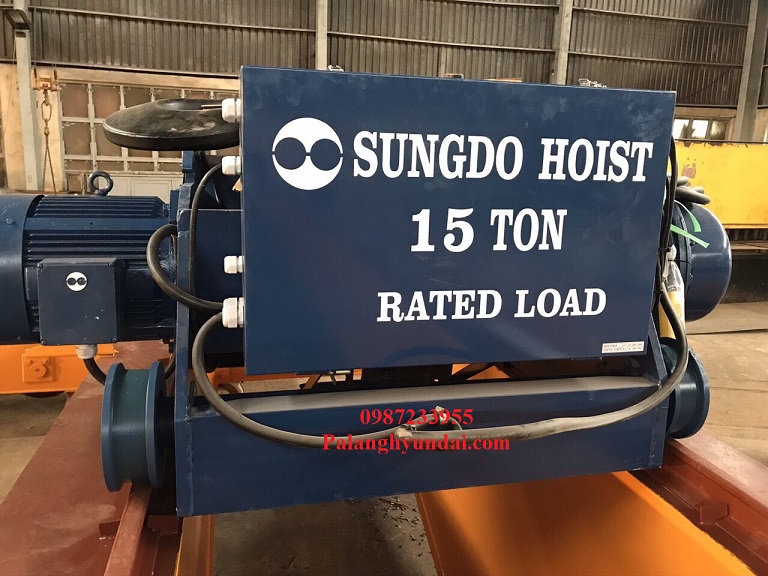 PALANG CÁP ĐIỆN SUNGDO 15 TẤN DẦM ĐÔI MODEL SD15-H12-MH